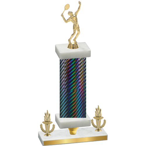 Premium Single Black Carbon Fiber Victory Tennis Trophy
