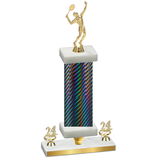 Premium Single Black Carbon Fiber Year Tennis Trophy
