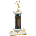 Premium Single Black Carbon Fiber First Place Tennis Trophy