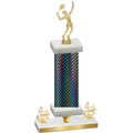 Premium Single Black Carbon Fiber Fourth Place Tennis Trophy