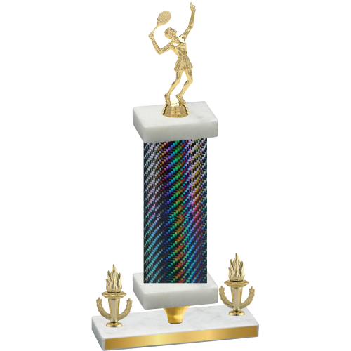 Premium Single Black Carbon Fiber Victory Tennis Trophy