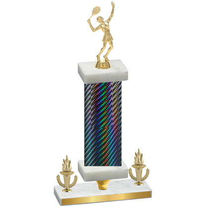 Premium Single Black Carbon Fiber Victory Tennis Trophy