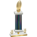 Premium Single Black Carbon Fiber Year Football Trophy