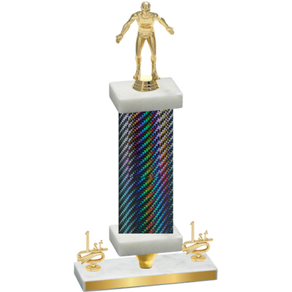 Premium Single Black Carbon Fiber First Place Wrestling Trophy