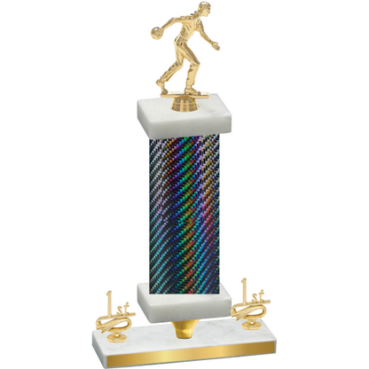 Premium Single Black Carbon Fiber First Place Bowling Trophy