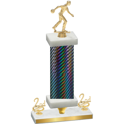 Premium Single Black Carbon Fiber Second Place Bowling Trophy