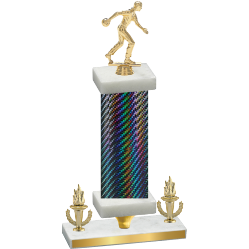 Premium Single Black Carbon Fiber Victory Bowling Trophy