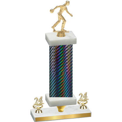 Premium Single Black Carbon Fiber Year Bowling Trophy