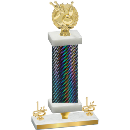 Premium Single Black Carbon Fiber First Place Bowling Trophy