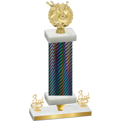 Premium Single Black Carbon Fiber Third Place Bowling Trophy
