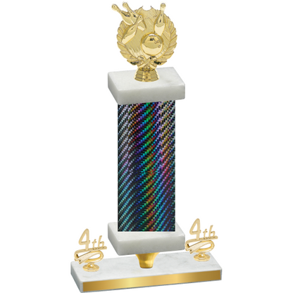 Premium Single Black Carbon Fiber Fourth Place Bowling Trophy