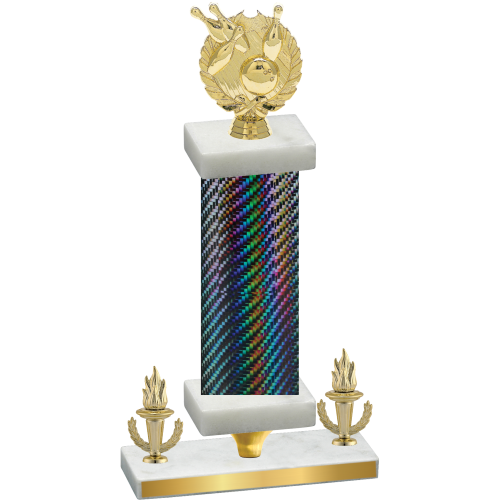 Premium Single Black Carbon Fiber Victory Bowling Trophy