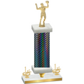 Premium Single Black Carbon Fiber First Place Volleyball Trophy