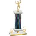 Premium Single Black Carbon Fiber Second Place Volleyball Trophy