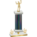 Premium Single Black Carbon Fiber Fourth Place Volleyball Trophy