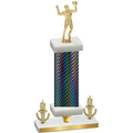 Premium Single Black Carbon Fiber Victory Volleyball Trophy
