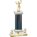 Premium Single Black Carbon Fiber Year Volleyball Trophy