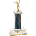 Premium Single Black Carbon Fiber Third Place Volleyball Trophy