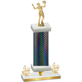 Premium Single Black Carbon Fiber Fourth Place Volleyball Trophy