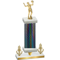 Premium Single Black Carbon Fiber Victory Volleyball Trophy