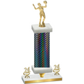 Premium Single Black Carbon Fiber Year Volleyball Trophy