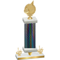 Premium Single Black Carbon Fiber First Place Volleyball Trophy
