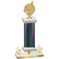 Premium Single Black Carbon Fiber Fourth Place Volleyball Trophy