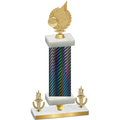 Premium Single Black Carbon Fiber Victory Volleyball Trophy