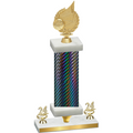 Premium Single Black Carbon Fiber Year Volleyball Trophy