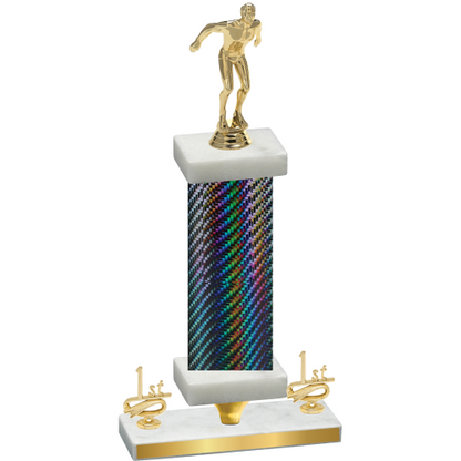Premium Single Black Carbon Fiber First Place Swimming Trophy