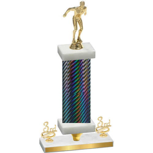 Premium Single Black Carbon Fiber Third Place Swimming Trophy
