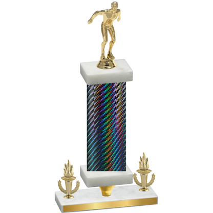 Premium Single Black Carbon Fiber Victory Swimming Trophy