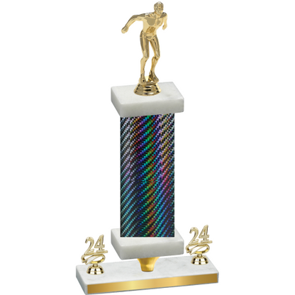 Premium Single Black Carbon Fiber Year Swimming Trophy