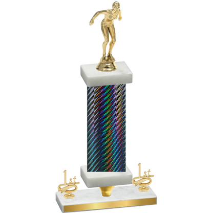 Premium Single Black Carbon Fiber First Place Tennis Trophy