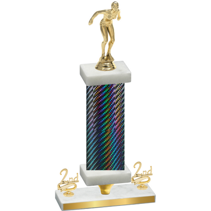 Premium Single Black Carbon Fiber Second Place Tennis Trophy
