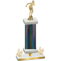 Premium Single Black Carbon Fiber Fourth Place Tennis Trophy