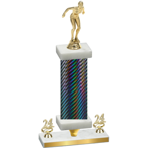 Premium Single Black Carbon Fiber Year Tennis Trophy