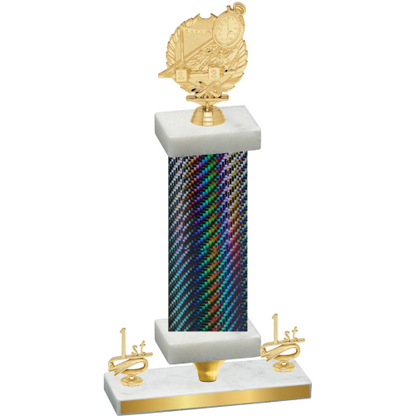 Premium Single Black Carbon Fiber First Place Swimming Trophy