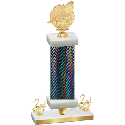 Premium Single Black Carbon Fiber Second Place Swimming Trophy