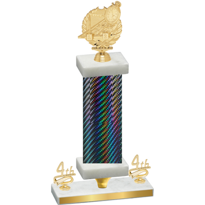 Premium Single Black Carbon Fiber Fourth Place Swimming Trophy