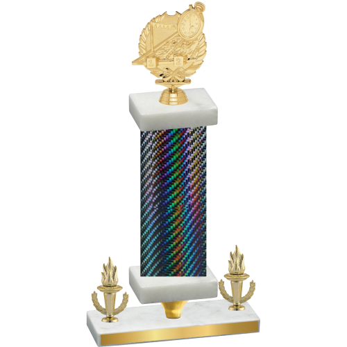 Premium Single Black Carbon Fiber Victory Swimming Trophy
