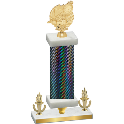 Premium Single Black Carbon Fiber Victory Swimming Trophy