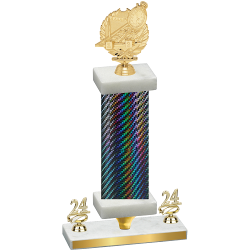 Premium Single Black Carbon Fiber Year Swimming Trophy