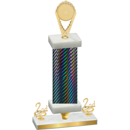 Premium Single Black Carbon Fiber Second Place Insert Trophy