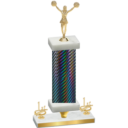 Premium Single Black Carbon Fiber First Place Cheerleading Trophy