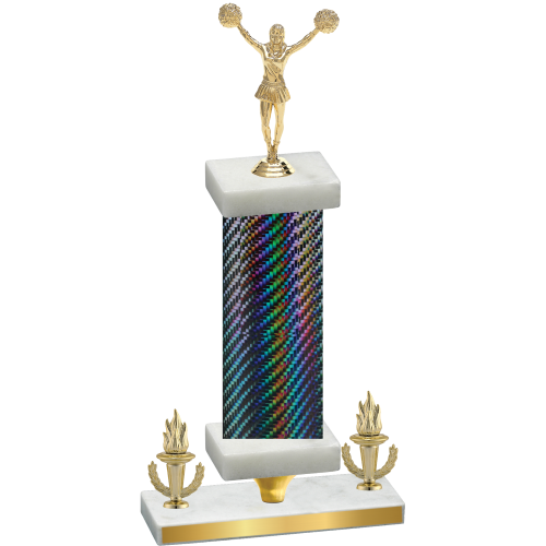 Premium Single Black Carbon Fiber Victory Cheerleading Trophy