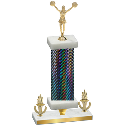 Premium Single Black Carbon Fiber Victory Cheerleading Trophy