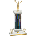 Premium Single Black Carbon Fiber Year Cheerleading Trophy