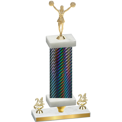 Premium Single Black Carbon Fiber Year Cheerleading Trophy