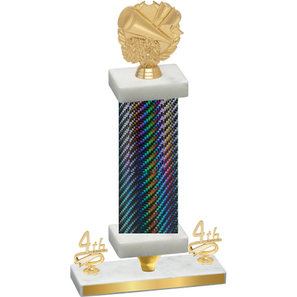 Premium Single Black Carbon Fiber Fourth Place Cheerleading Trophy